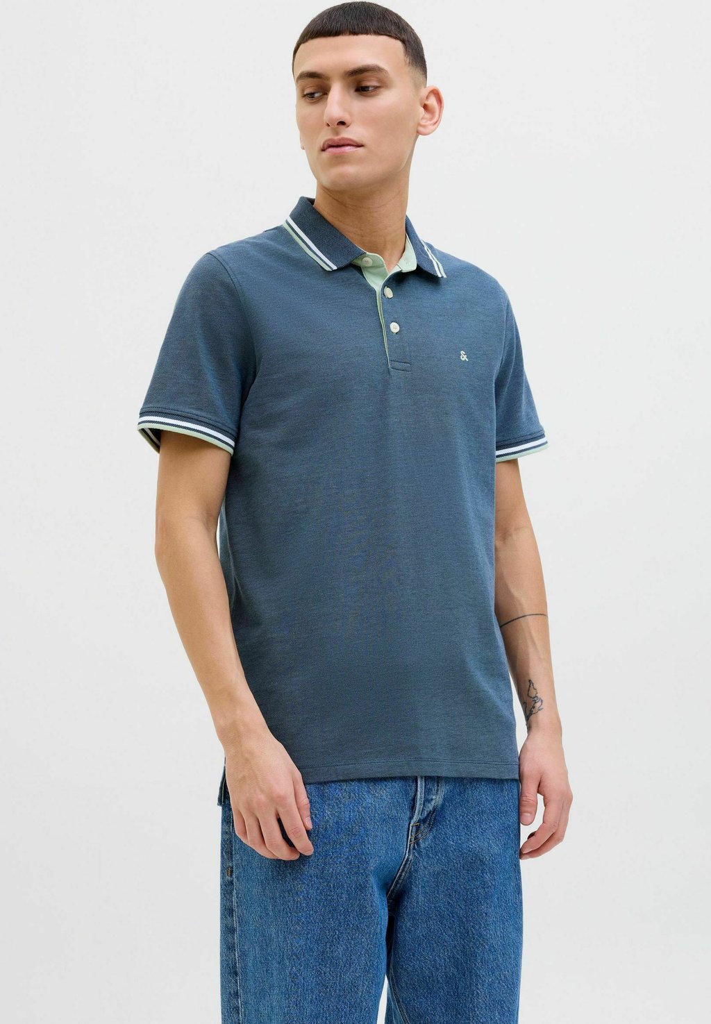 

Рубашка поло JJEPAULOS SS NOOS Jack & Jones, синий