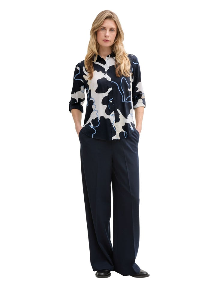 

Tom Tailor Блузка белого/темно-синего цвета