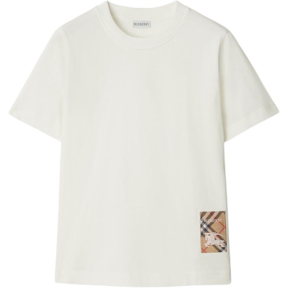 

Футболка Check Label Chalk Burberry, белая