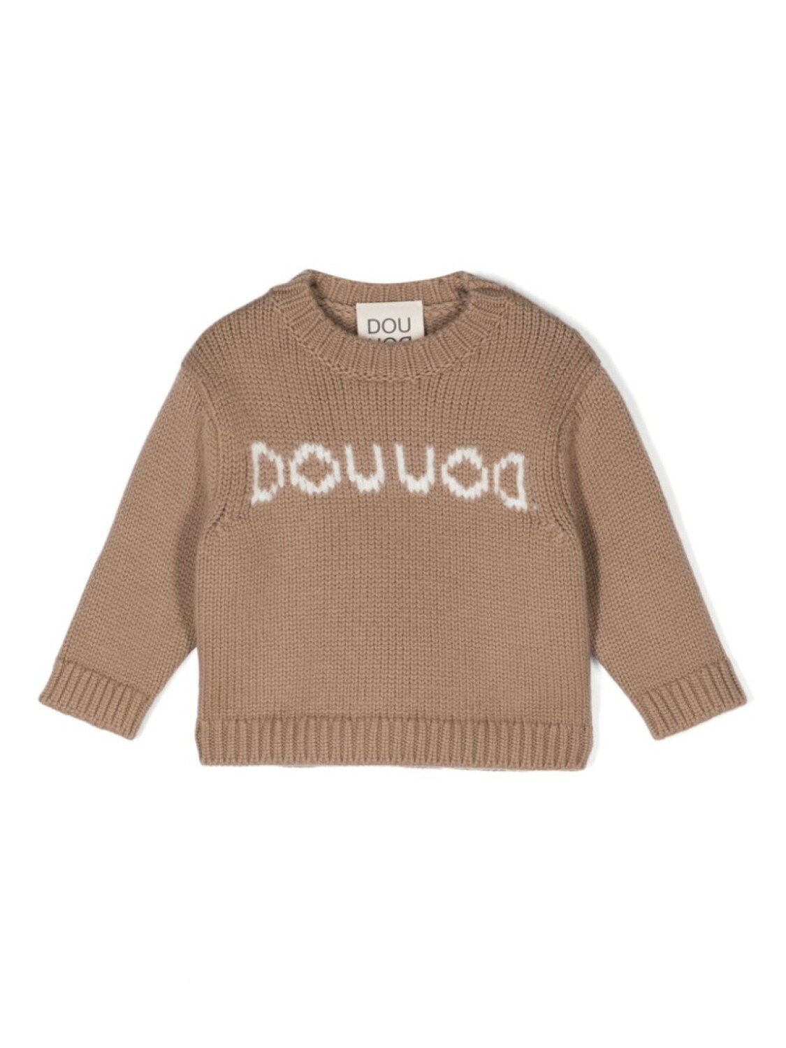 

Свитер с жаккардовым логотипом Douuod Kids, коричневый