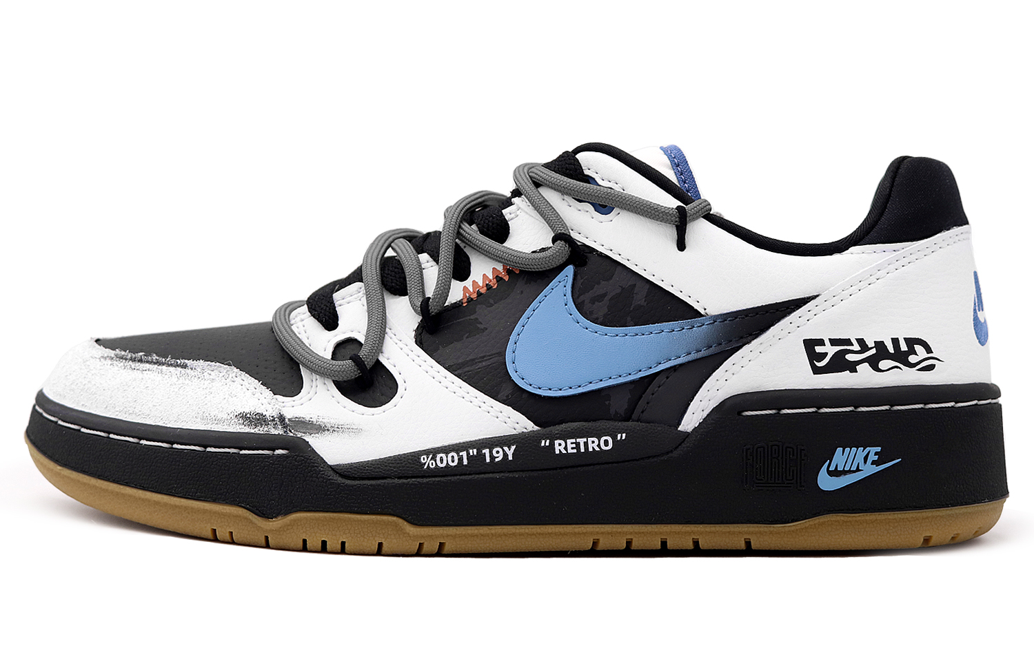 

Nike Кроссовки для скейтбординга Full Force, мужские, низкие, черно-белые