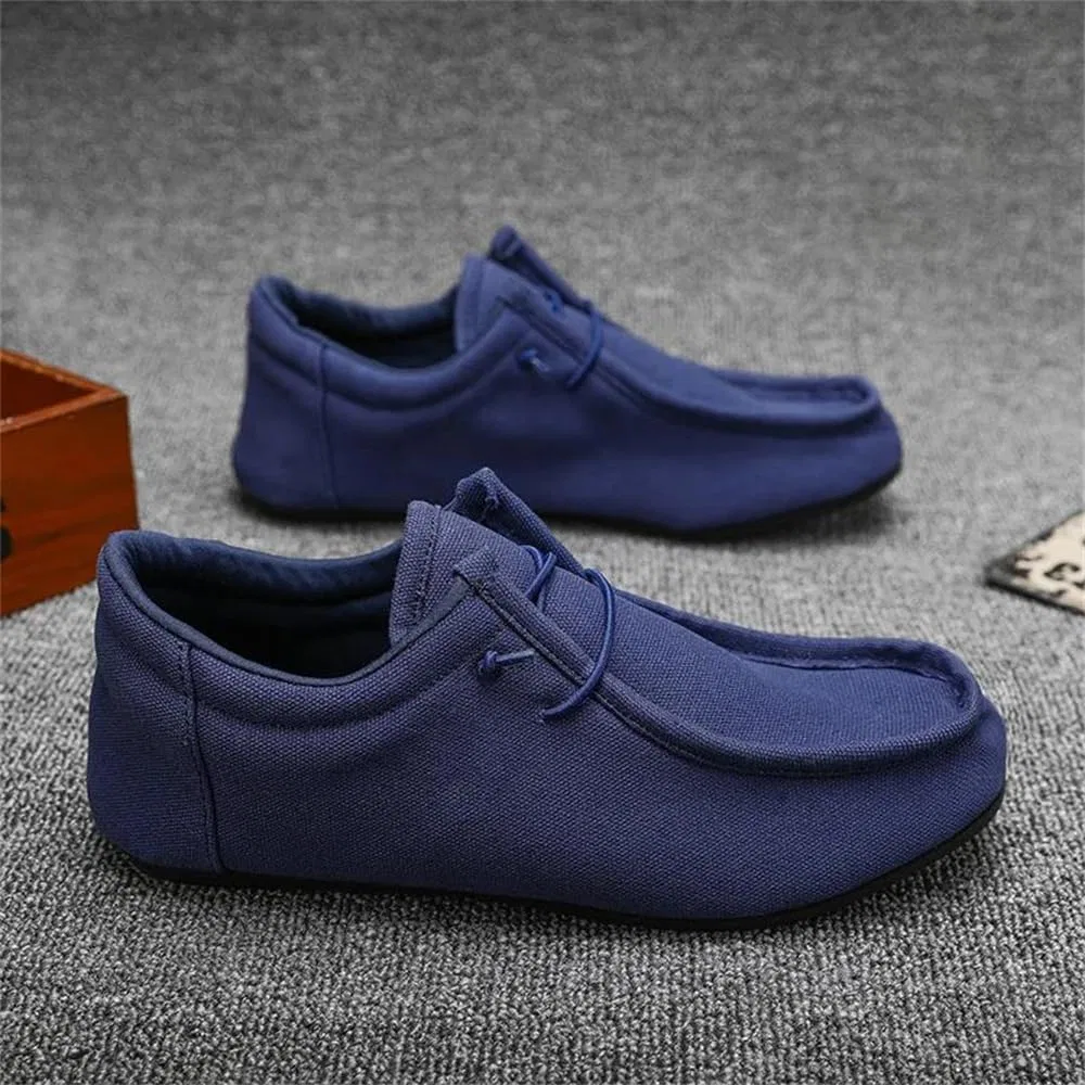 Мужские лоферы Canvas Loafers Slip On Moc Toe, синий Adhdyuud — фото 3