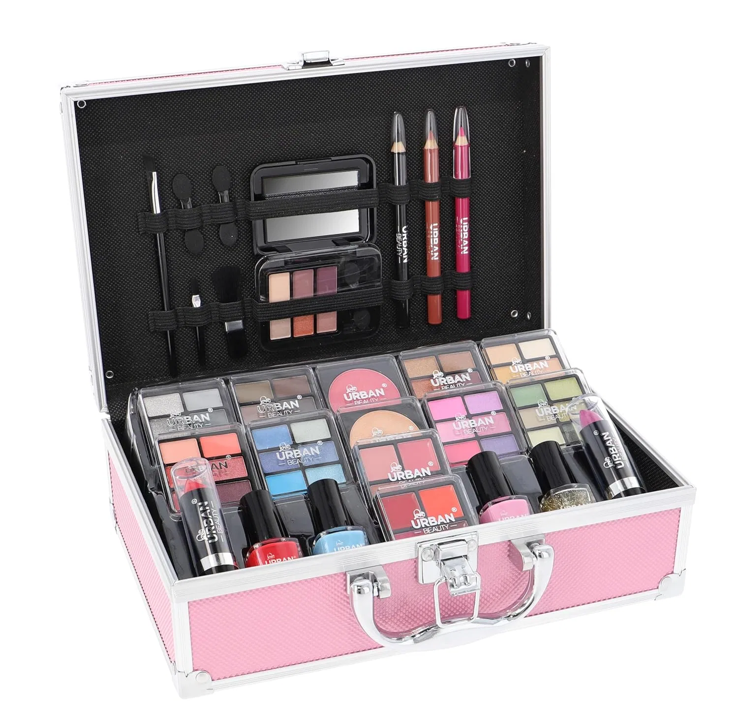 Набор веганской косметики «Hot Pink Vanity Case» из 82 предметов от LOVE URBAN BEAUTY Love Urban Beauty