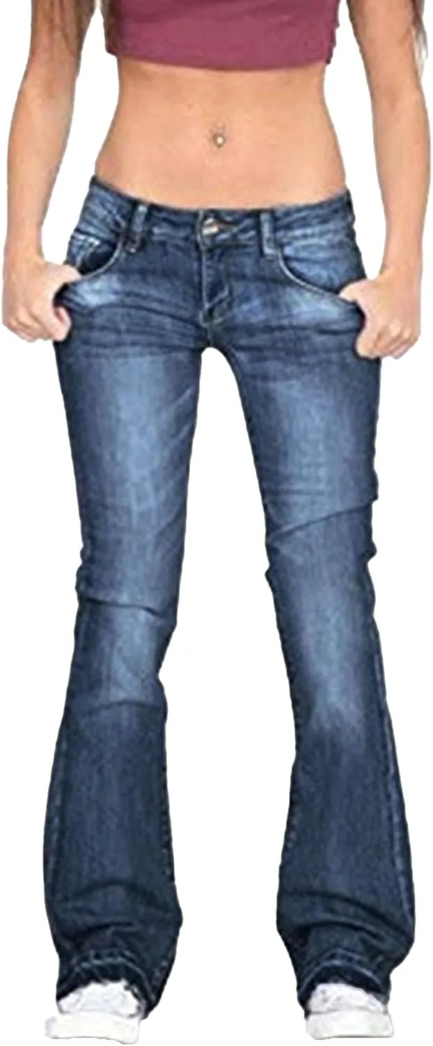 

Женские джинсы Slim Fit Stretch Comfort Tapered Vintage Low Rise Aosufei