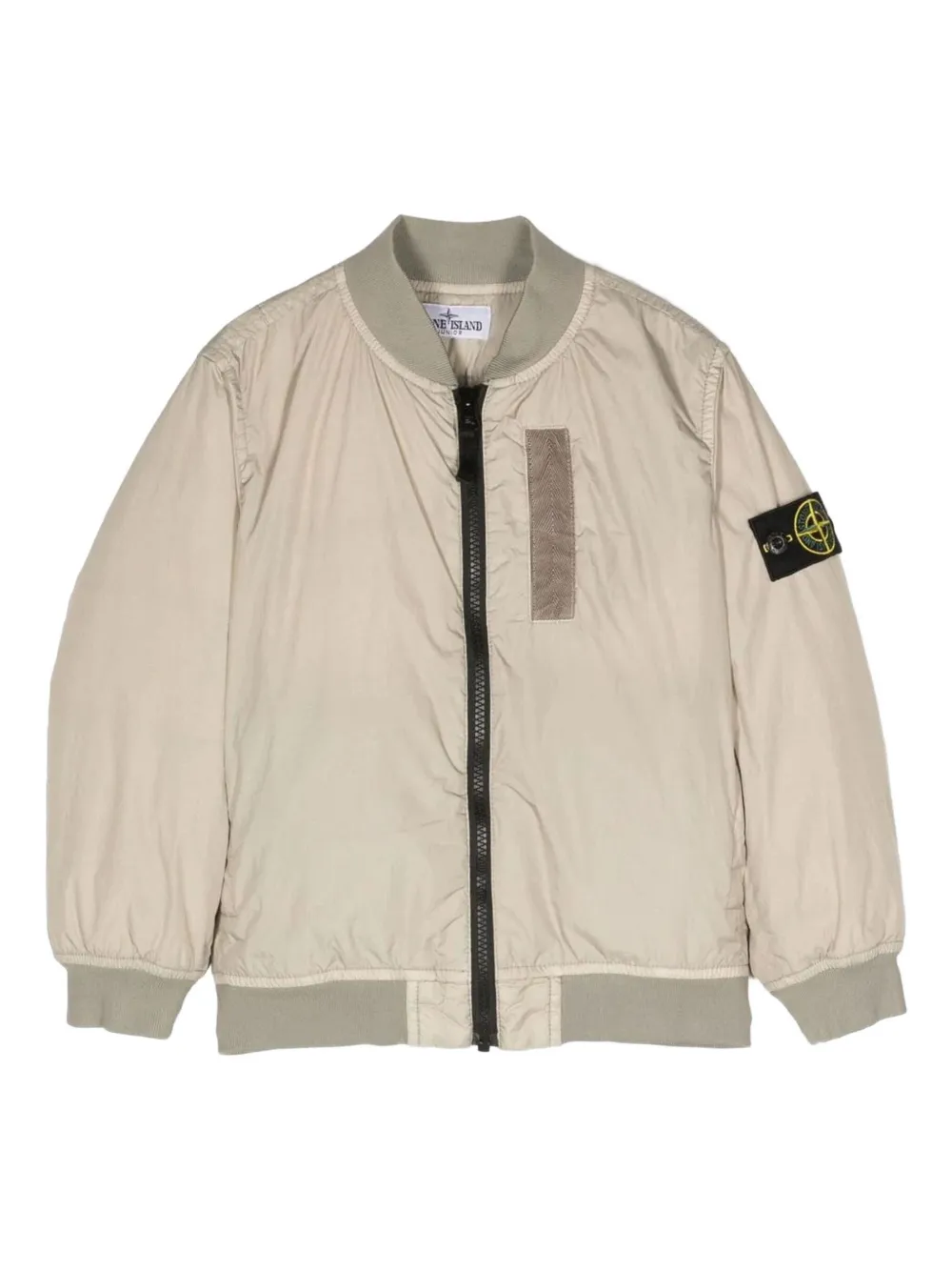 

Куртка-бомбер с нашивками Stone Island Junior, серый