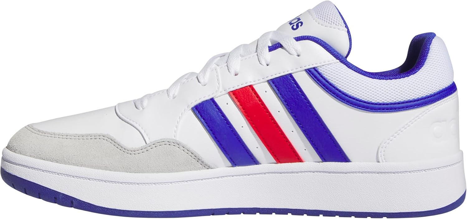 

Мужские баскетбольные кроссовки Adidas Hoops 3.0 низкие, белый/голубой/ярко-алый