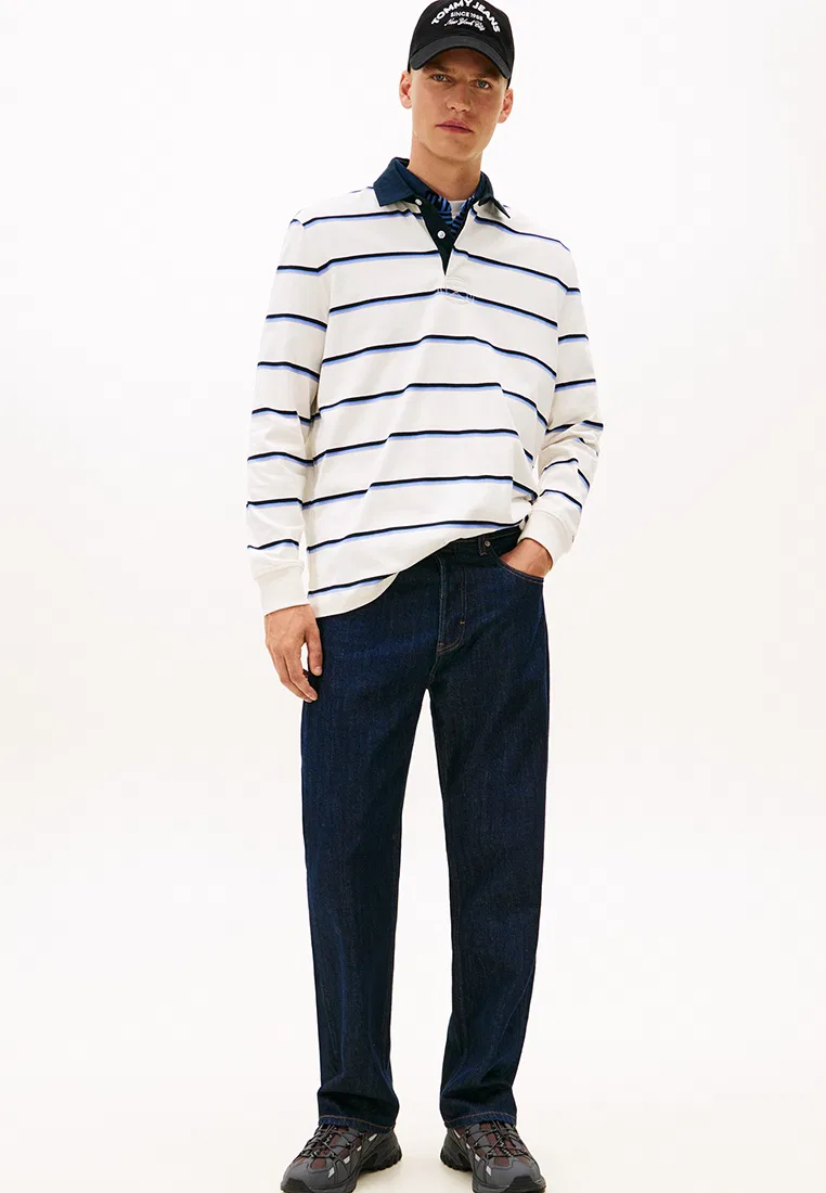 Рубашка-поло, свободный крой, Tommy Jeans Tommy Hilfiger, белый — фото 4