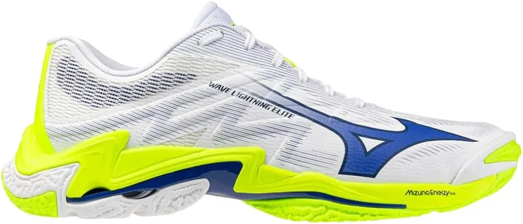 Волейбольные кроссовки Mizuno Wave Lightning Elite, бело-желто-голубые, верх из синтетических материалов — фото 3