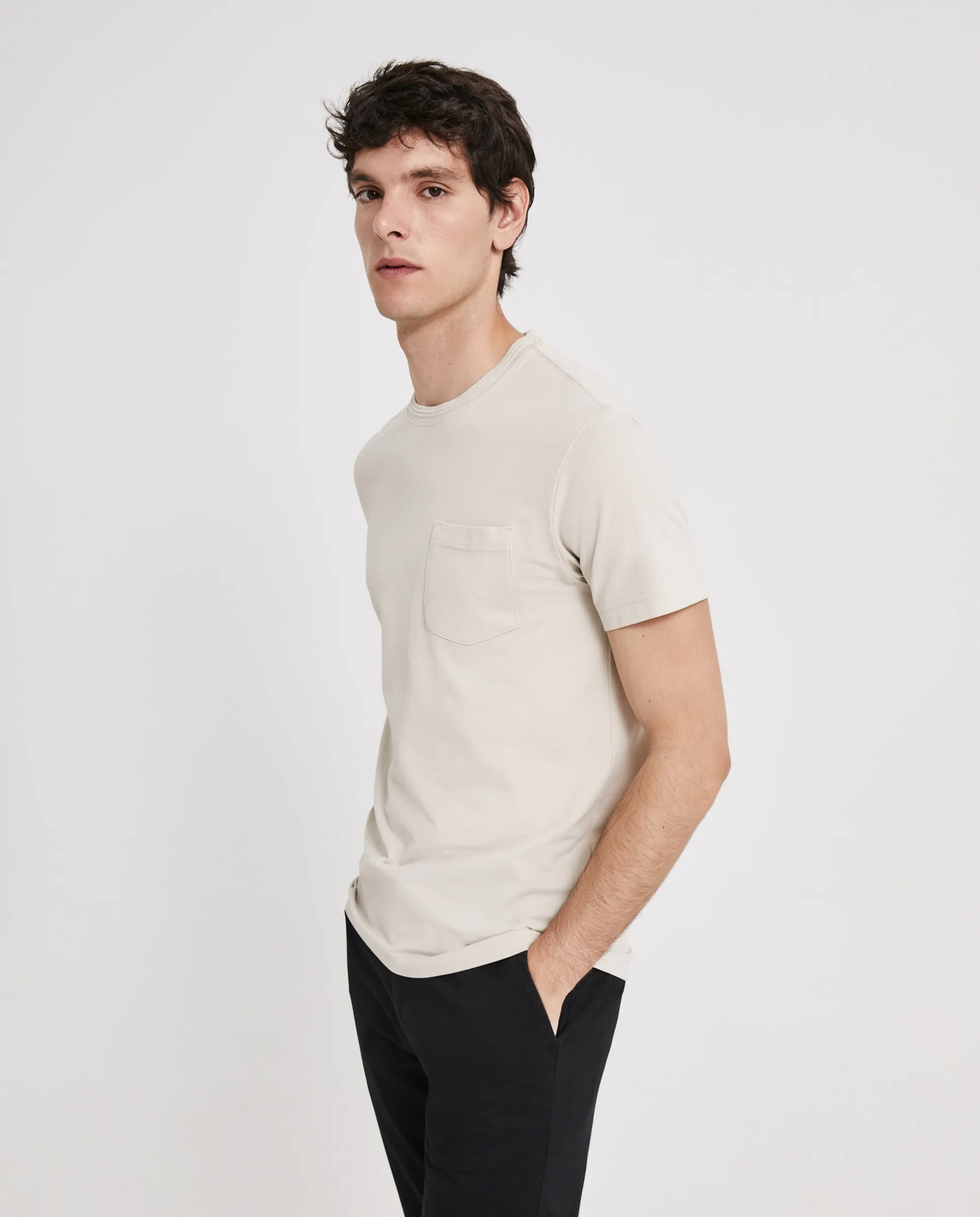 

Мужская однотонная футболка Easy Wear, бежевый