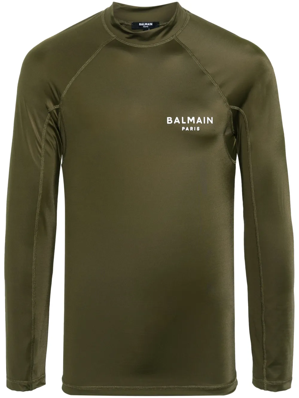 

Футболка с длинными рукавами и логотипом BALMAIN, зеленый