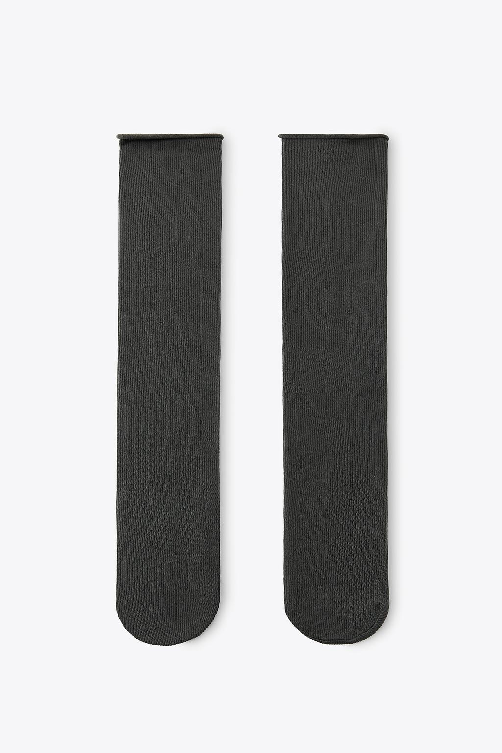 

Тонкие носки в рубчик ZARA, цвет Charcoal grey