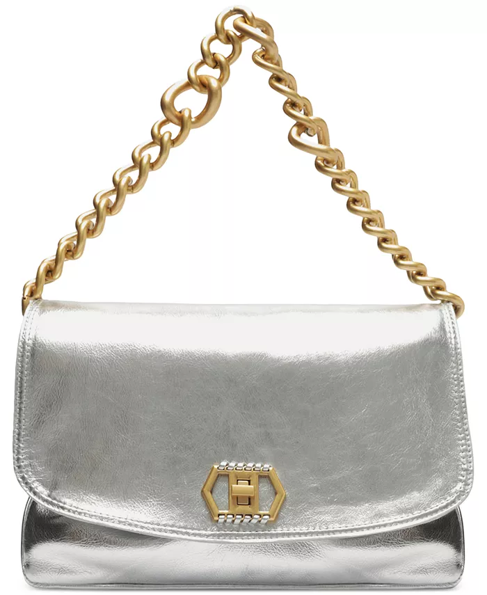 

Сумка через плечо Ivy Large Leather Arezzo, серебряный
