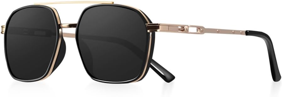 

Солнцезащитные очки Polygon 2027 для мужчин, для вождения и рыбалки, солнцезащитные очки для женщин в винтажном ретро-стиле, защита от ультрафиолета UV400 MTZJH, C2 Gold Black