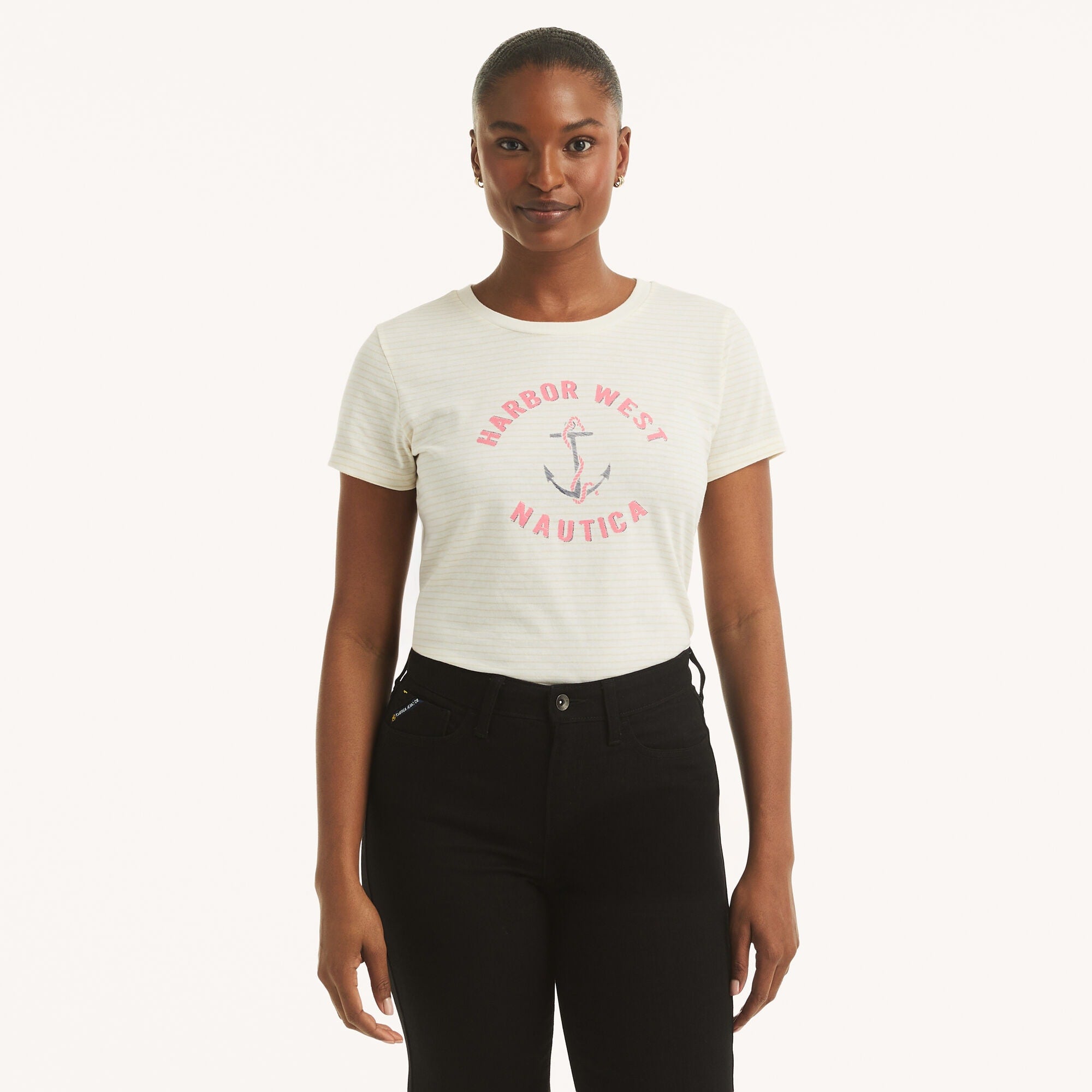 

Женская футболка Nautica Harbor West Graphic, Marshmallow