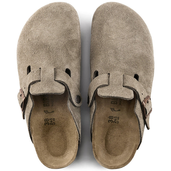 Тапочки boston suede leather narrow fit sandals 'taupe' Birkenstock, бежевый — фото 3