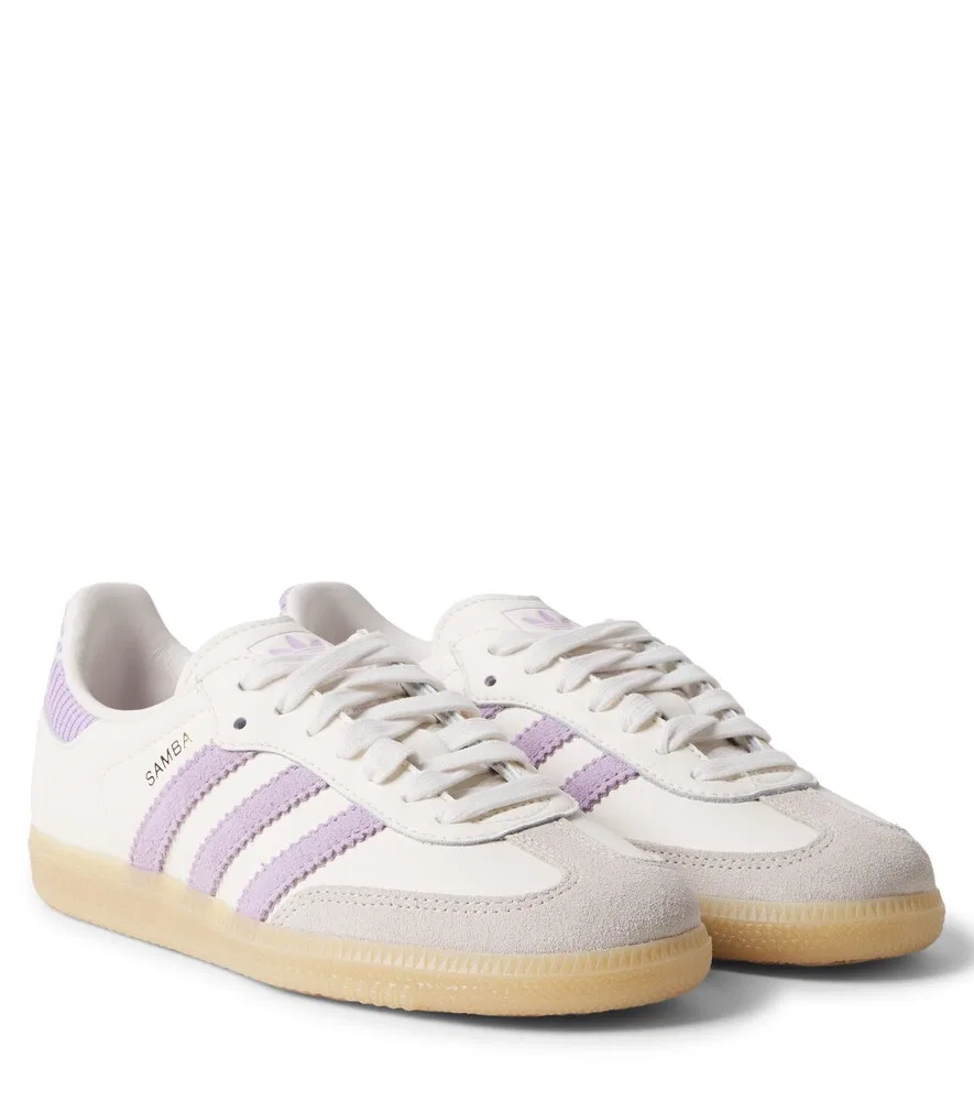 Кроссовки Samba OG из кожи и замши Adidas Originals Kids, белый