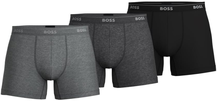 

BOSS Мужские классические боксеры из хлопка, 3 шт, Multi Grey/Charcoal/Black
