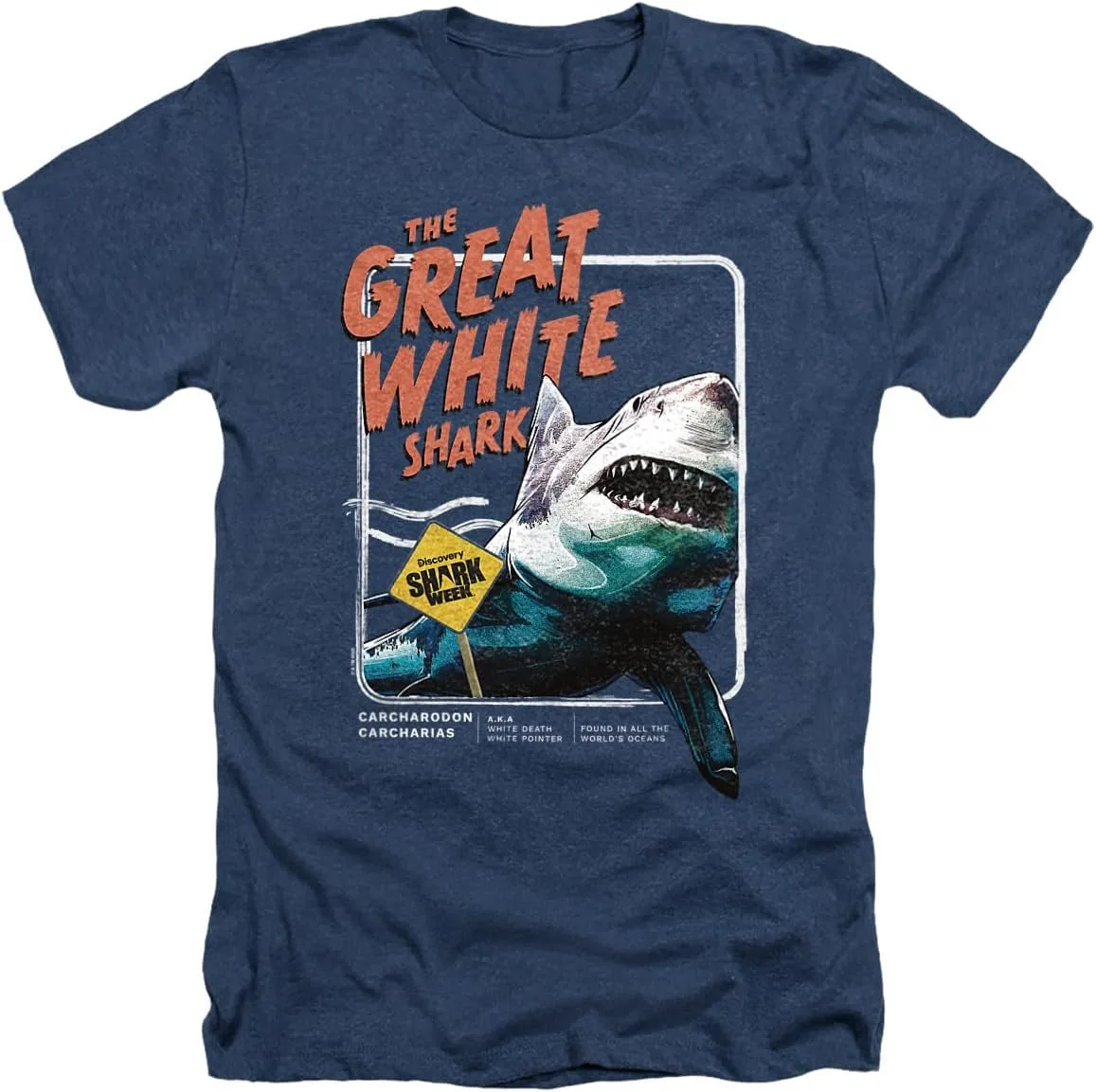 

Футболка Shark Week Great White Unisex Adult Heather Popfunk