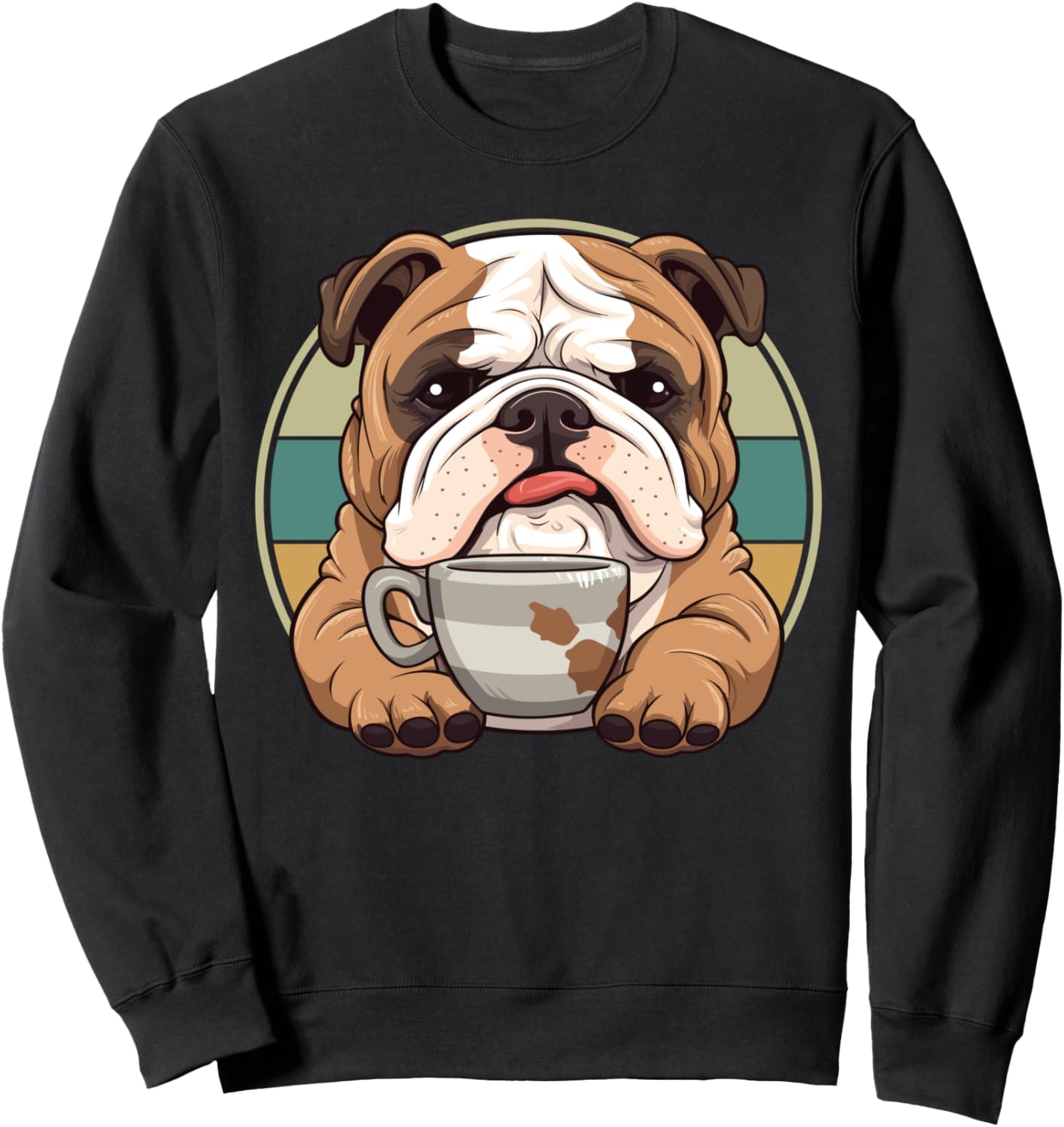 

Толстовка, Бульдог в кофейном стиле, Ретро-бульдог в кофейной толстовке Funny Saying I Animals & Fun I Ladies & Gentlemen, черный