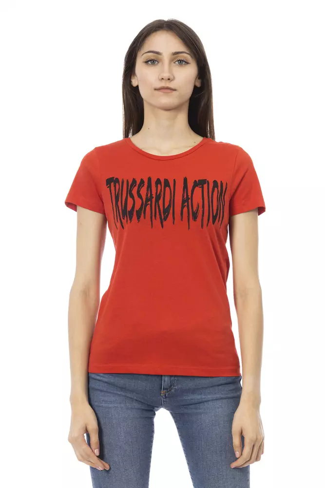 

Красный хлопковый женский топ Trussardi
