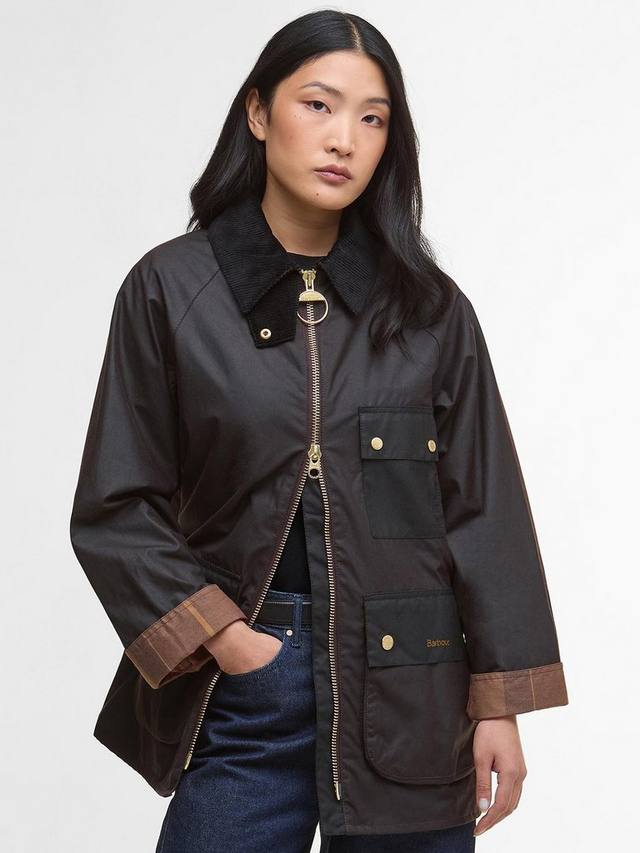 

Луэлла вощёная хлопковая куртка средней длины Barbour