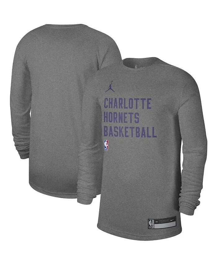 

Футболка с длинным рукавом для тренировок Charlotte Hornets 2023/24 Legend On-Court для мужчин и женщин цвета «серый» Jordan