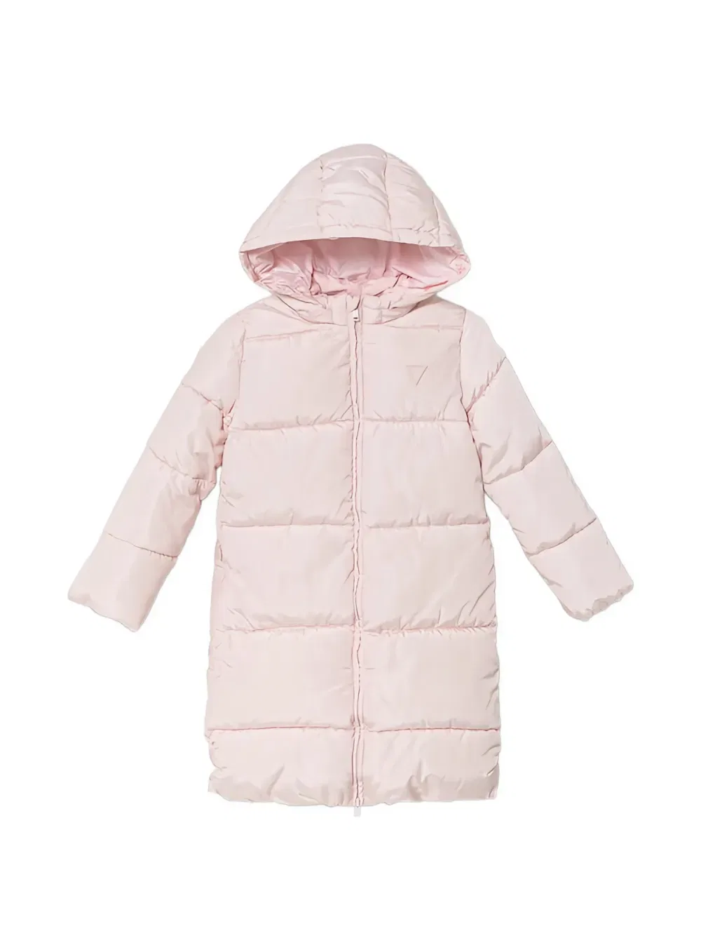 Стеганое пальто с капюшоном Guess Kids, розовый