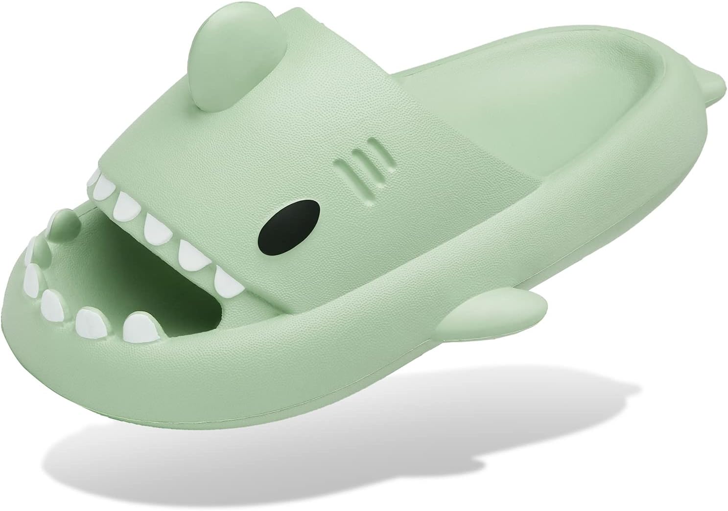 

Мужские и женские шлепанцы с изображением акулы Cloud, летние открытые сандалии с мягкой толстой подошвой, противоскользящие, для пляжа, бассейна и душа Inminpin, Matcha