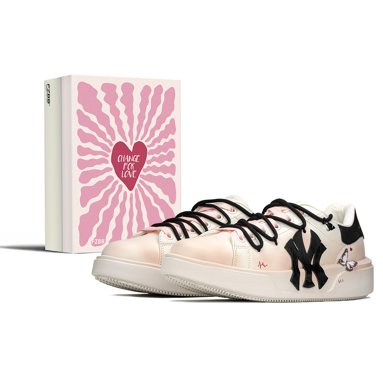 

Кроссовки MLB Chunky Classic Skateboarding Shoes Unisex Low-top White/pink, белый
