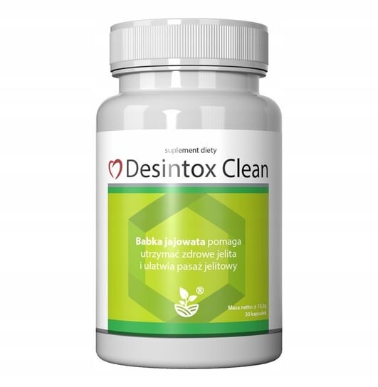 

Desintox Clean, Травы подорожника псиллиум, яйцевидный подорожник, ладанник, репейник, 30 капсул. Inna marka