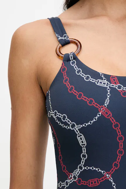 Купальник слитный, синий Tommy Hilfiger — фото 4