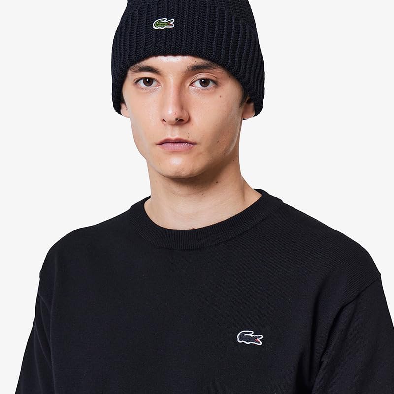 Мужская повседневная трикотажная футболка Lacoste в трехцветном меланжевом исполнении, черный — фото 3