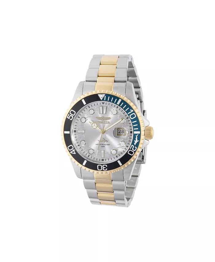 

Мужские часы Pro Diver Quartz 3 Hand с серебристым циферблатом, модель 44709 Invicta, золотой