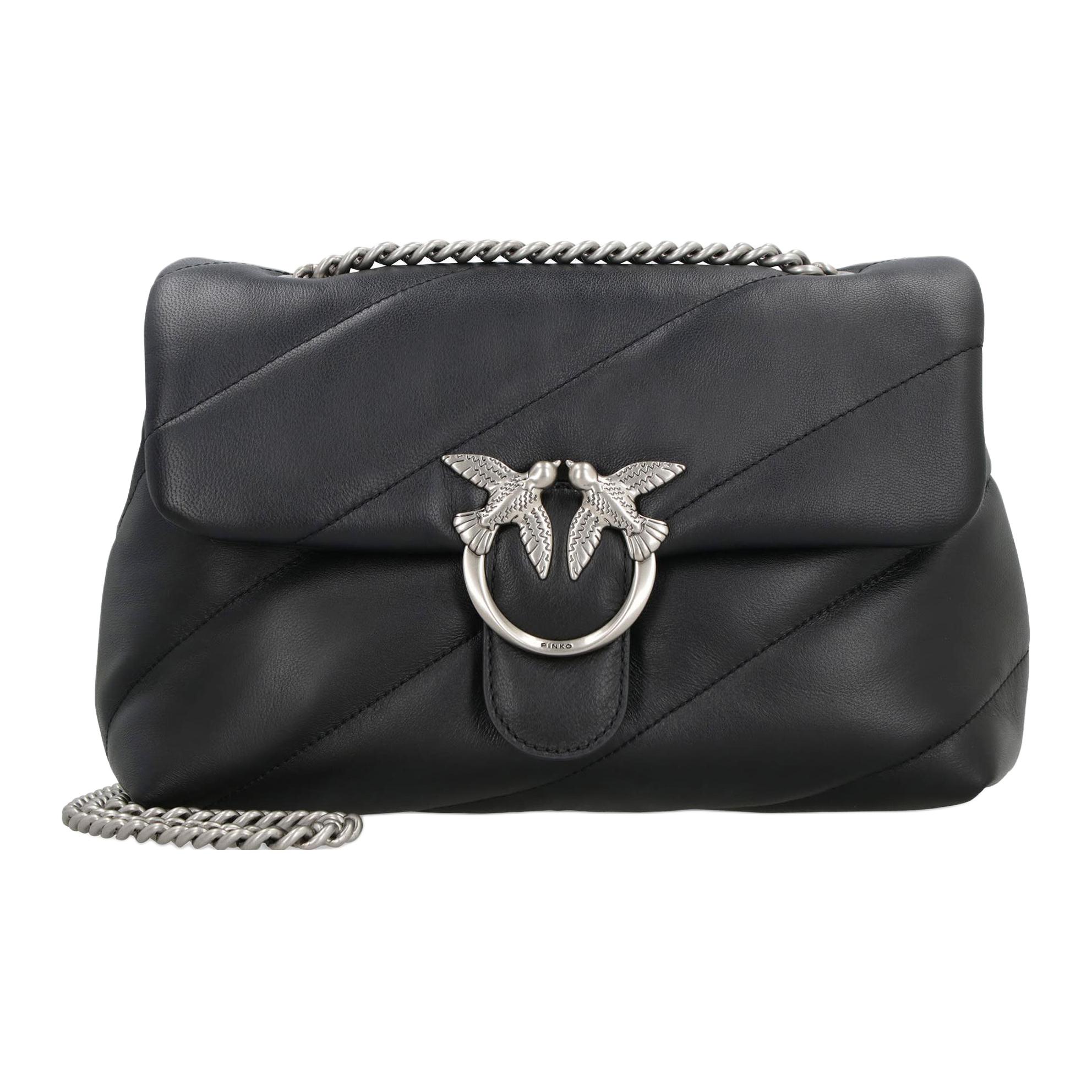 

PINKO Овчинная сумка через плечо, женская черная