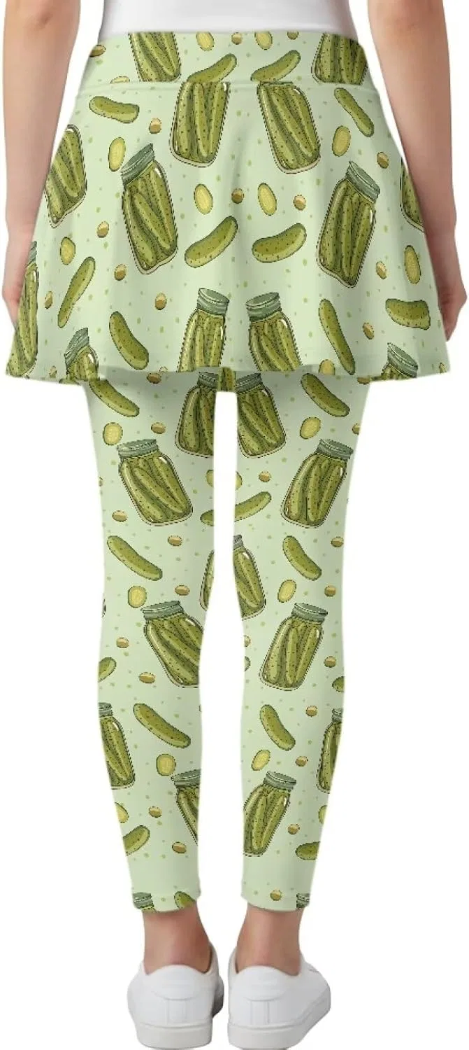 Леггинсы с юбкой 2 в 1 для девочек, Yatixapu, цвет Cucumber — фото 2