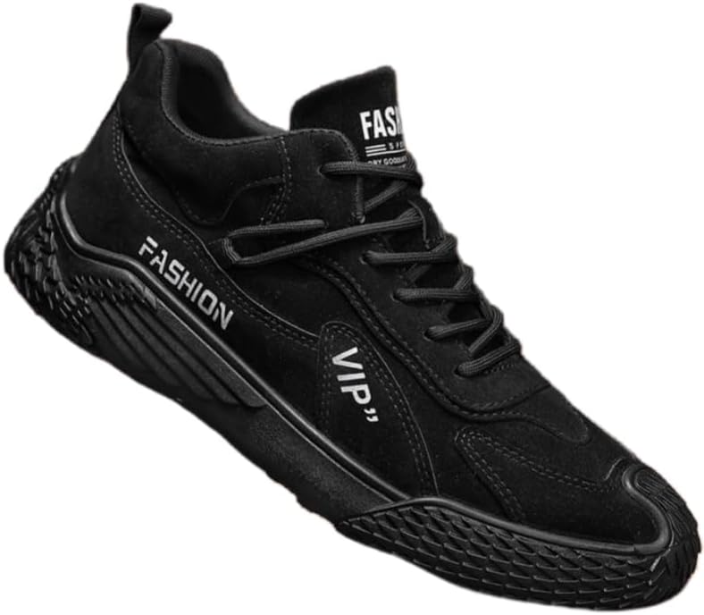 

Мужские удобные повседневные кроссовки HoaloX на шнуровке с однотонной спортивной платформой, черный