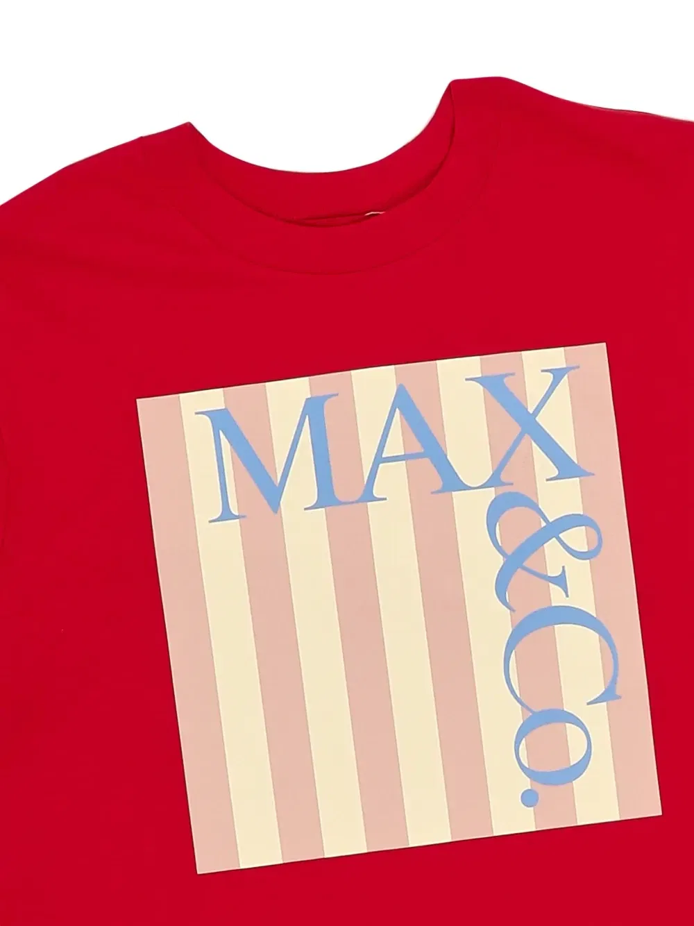 Футболка в полоску с логотипом Max&Co. Kids, красный — фото 3