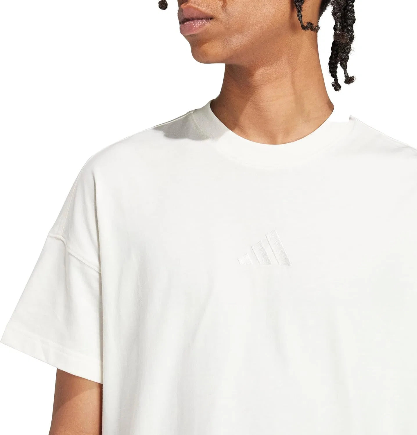 Футболка свободного кроя adidas, цвет Off-white — фото 4