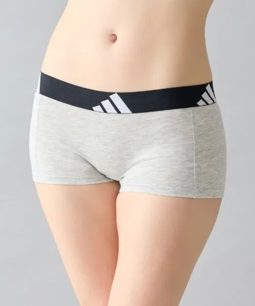 Шорты adidas с логотипом, хлопок/полиэстер, серый