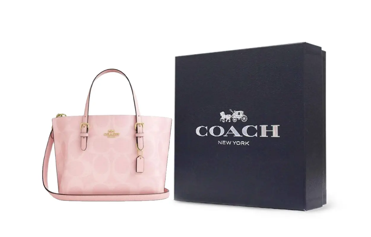 

COACH Сумка-шоппер из искусственной кожи Mollie среднего размера для женщин розового цвета