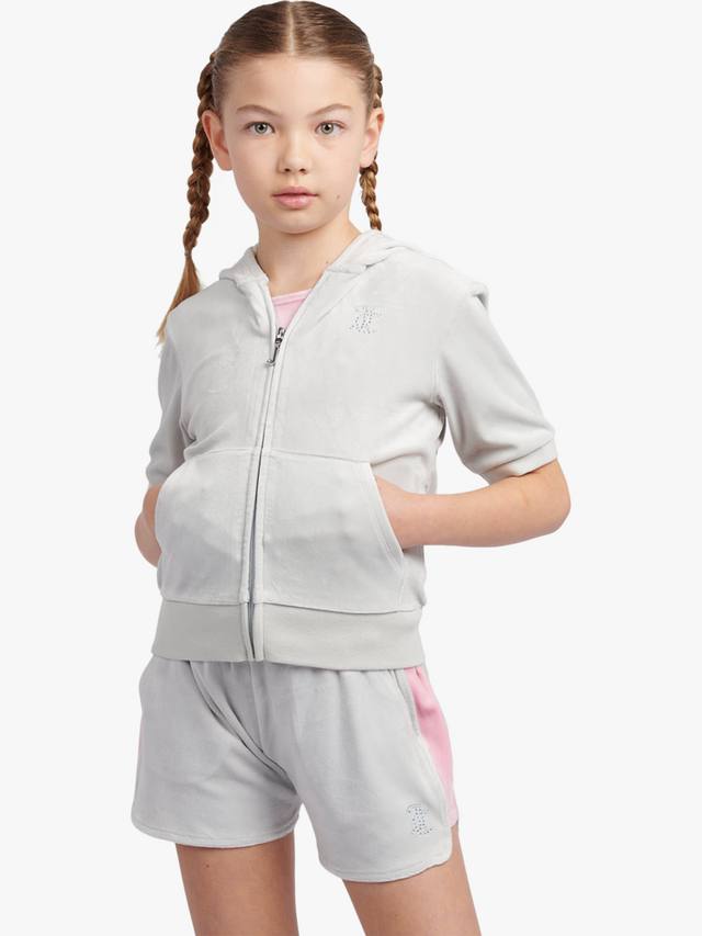 

Детская худи с коротким рукавом и молнией diamante Juicy Couture, Pearl Blue