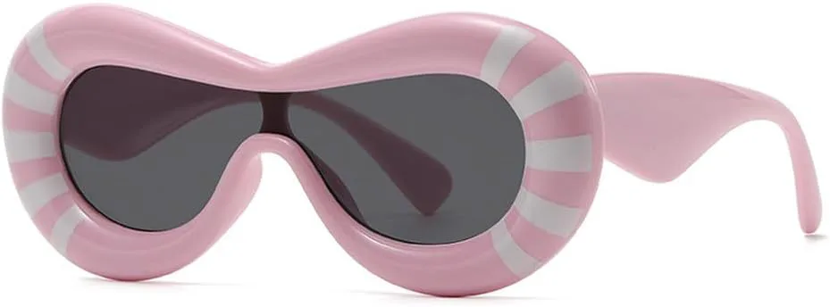 

Модные винтажные солнцезащитные очки в стиле стимпанк для женщин и мужчин, роскошные трендовые очки в стиле панк, очки с защитой от УФ-излучения UV400 HVTVTLA, Pink