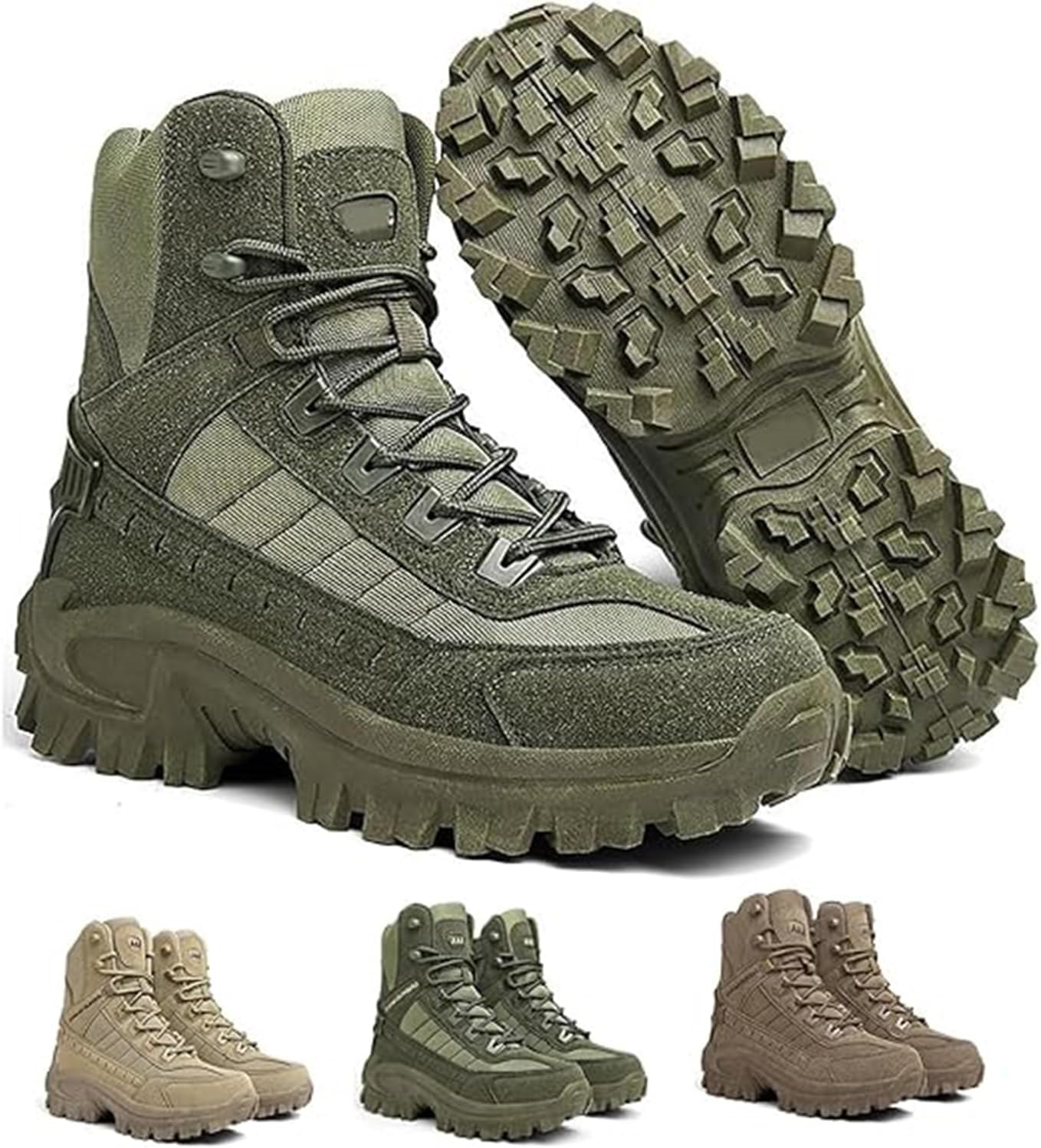 

Мужские ортопедические защитные ботинки, против проколов, водонепроницаемые и защищающие от растяжений, для путешествий и походов Generic, зеленый