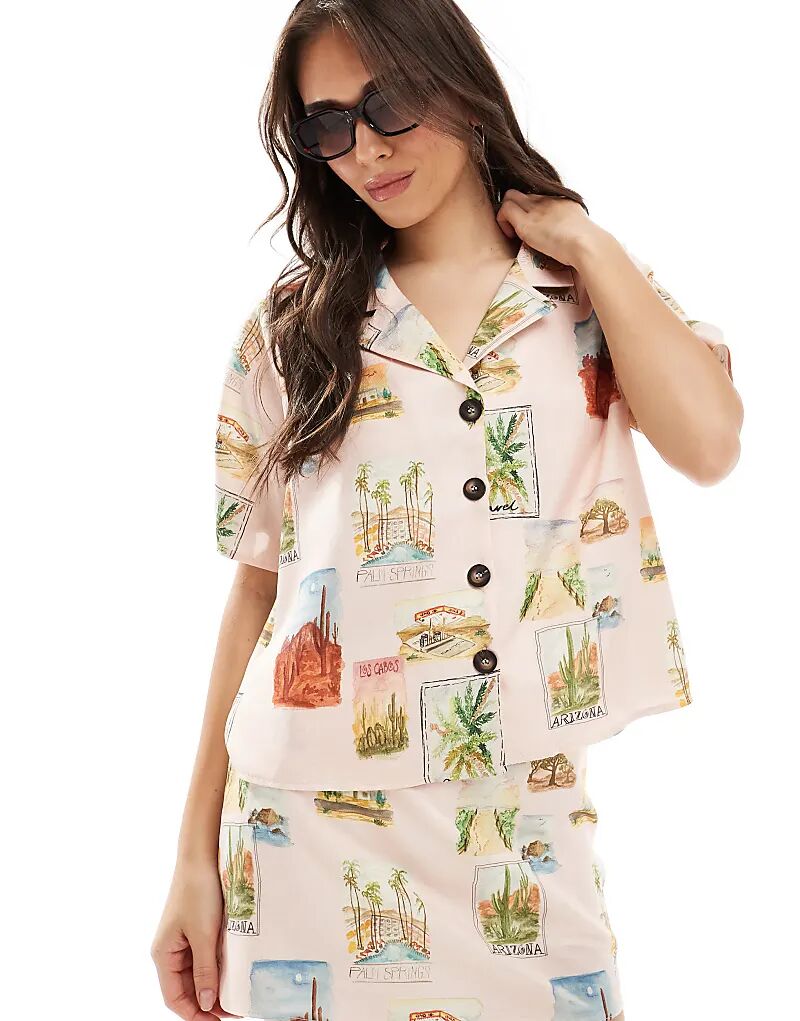 

Рубашка ASOS DESIGN в комплекте с почтовым принтом