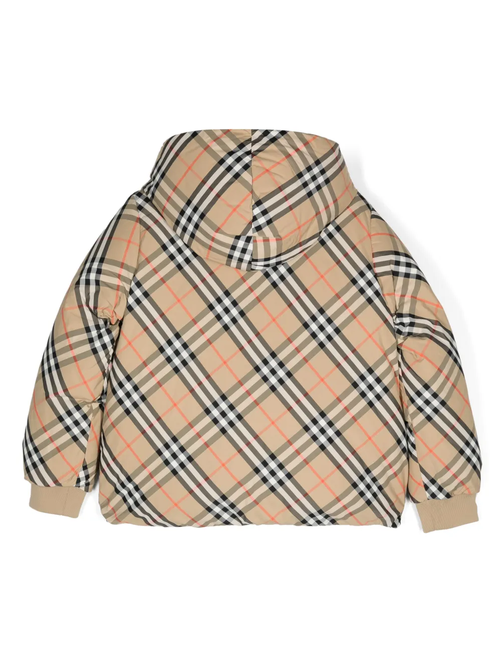 Двусторонний пуховик в клетку BURBERRY KIDS, нейтральный — фото 2