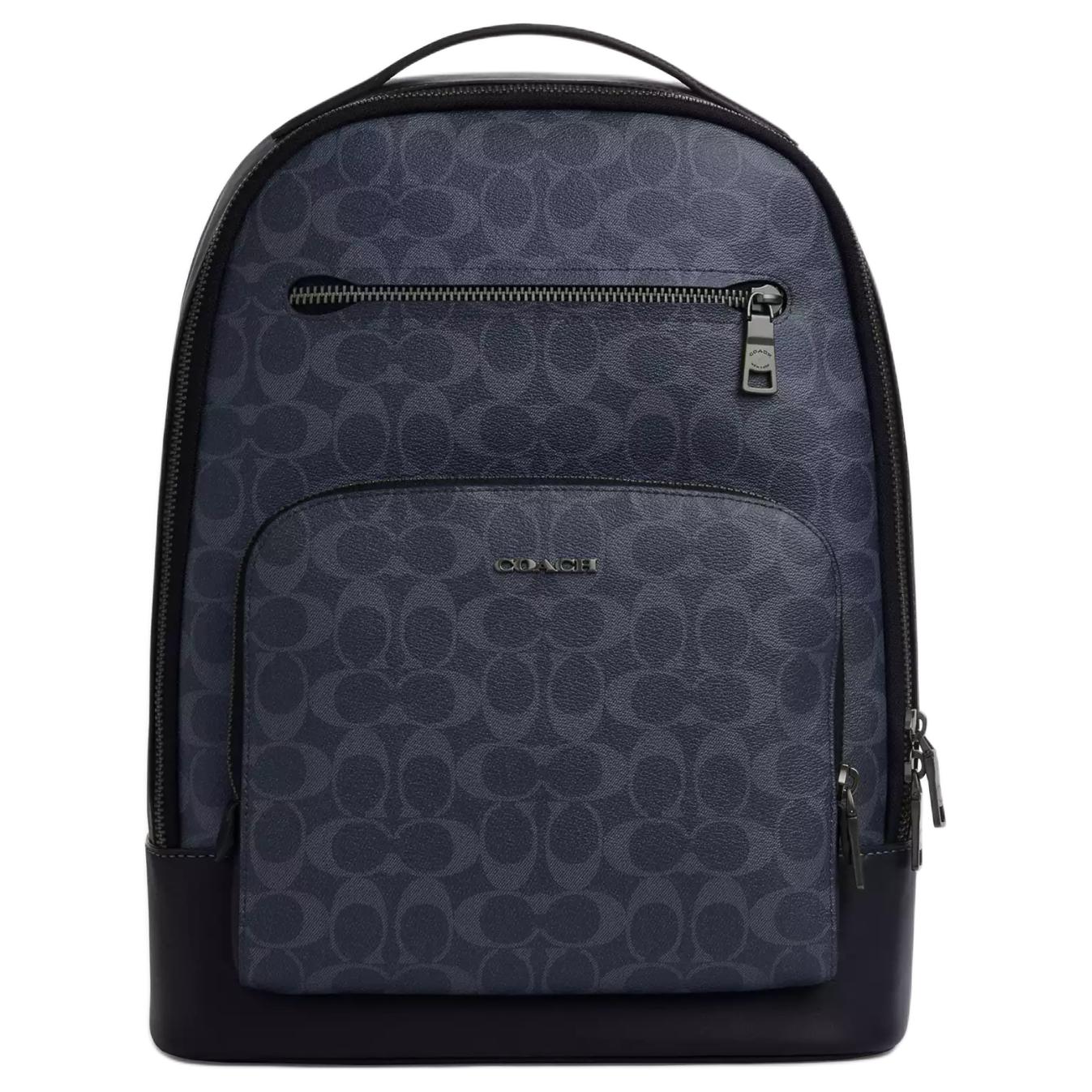 

COACH Этан большой рюкзак из телячьей кожи мужской морской синий