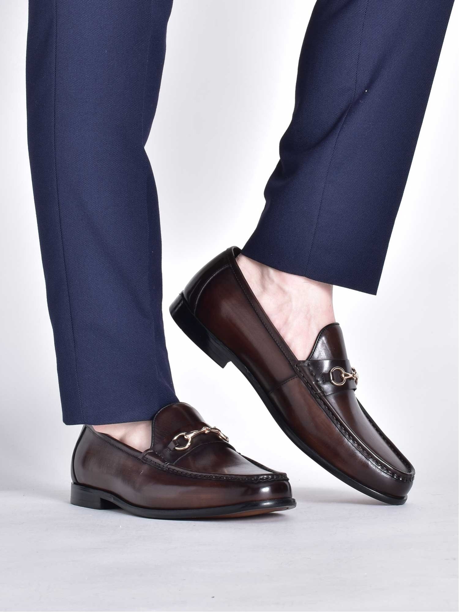Кожаные лоферы LUCIUS, Dark Brown — фото 4