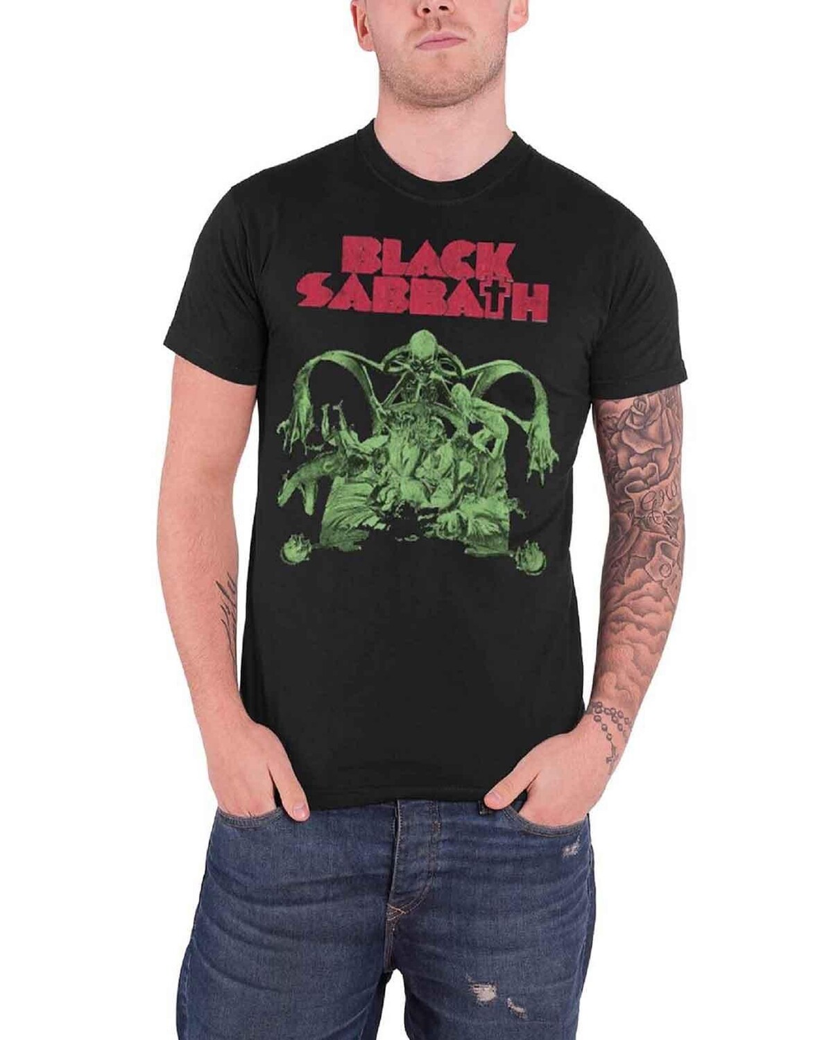

Футболка с вырезом «Кровавая суббота» Black Sabbath, черный