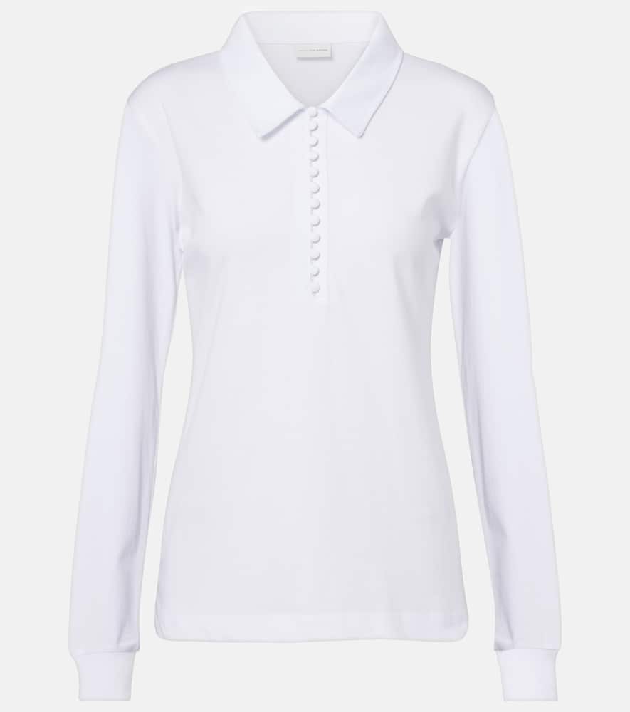 

Хлопковая поло-рубашка из джерси Dries Van Noten, White