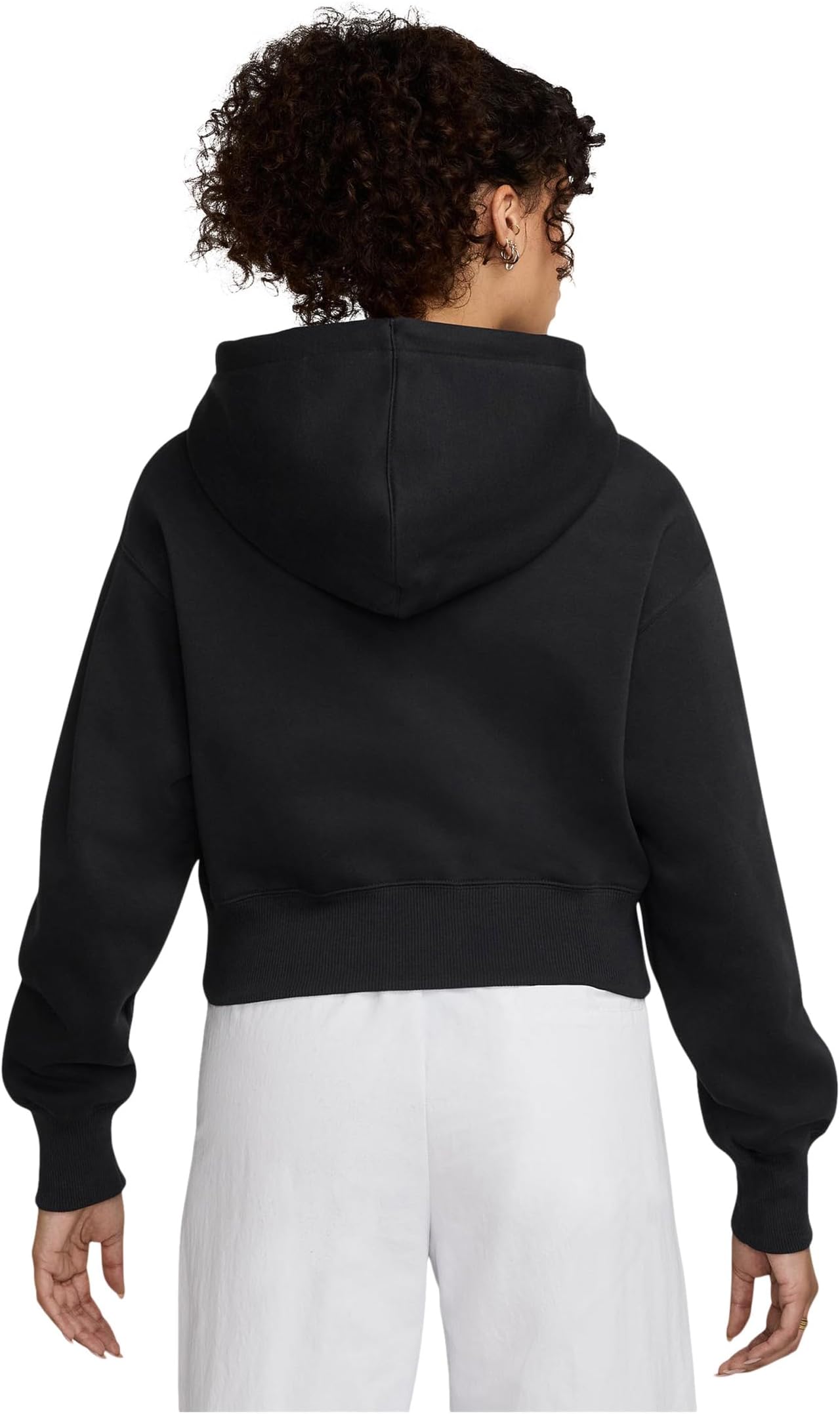 Худи Nike Sportswear Phoenix Fleece Loose Full-zip Crop Hoodie, цвет Black/Sail — фото 2
